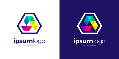 Colorful polygonal triangle logo