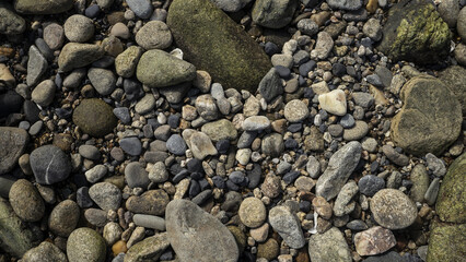 자갈들이 모여있는 바탕 사진