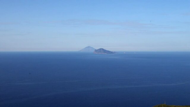 Stromboli and Panarea Islands, Aeolian Islands in Sicily, Real Time, 4k
