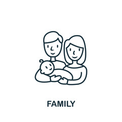 Family icon from baby things collection. Simple line element Family symbol for templates, web design and infographics