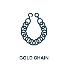 Gold Chain icon. Simple element from jewelery collection. Creative Gold Chain icon for web design, templates, infographics and more