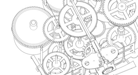 clock mechanism vintage 3d illustration © Svjatoslav