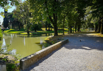 View on the public park of Noale, Veneto - Italy