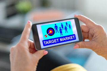 Target market concept on a smartphone