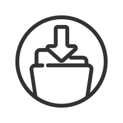 Obraz premium Download Folder outline icon
