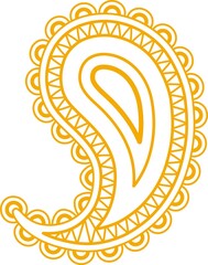 Indian hand drawn Paisley flower ethnic floral pattern