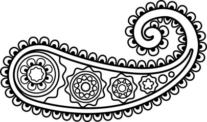 Paisley flower, Boho Design Ethnic Folklore Floral Ornamental