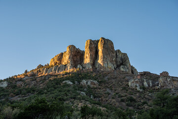 Fototapeta na wymiar Morning Sun Hitting Casa Grande Peak