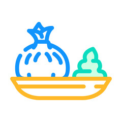 Fototapeta na wymiar ravioli dish with wasabi color icon vector. ravioli dish with wasabi sign. isolated symbol illustration