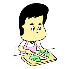 キャベツ　千切り　男性
