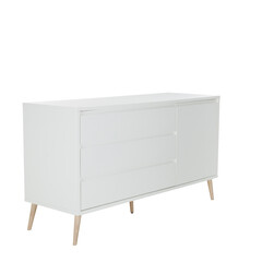 White baby changing wardrobe table furniture on a white background isolated