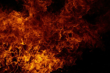 bonfire on a black background