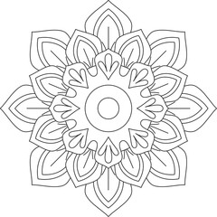 Circular Pattern Mandala Zentangle Henna Mehndi Tattoo, Decoration Circle Vector Clipart Floral Flower Decorative Ethnic Oriental Style Coloring Book Page Illustration Ornamental Ornament