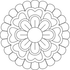 Circular Pattern Mandala Zentangle Henna Mehndi Tattoo, Decoration Circle Vector Clipart Floral Flower Decorative Ethnic Oriental Style Coloring Book Page Illustration Ornamental Ornament