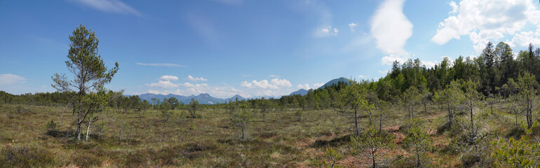 Panorama von der Moorlandschaft Eulenau bei Bad Aibling/Bad Feilnbach