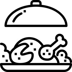 roast chicken outline icon