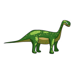 Funny prehistoric Brontosaurus dinosaurus. Ancient wild monsters reptiles cartoon style. Vector isolated