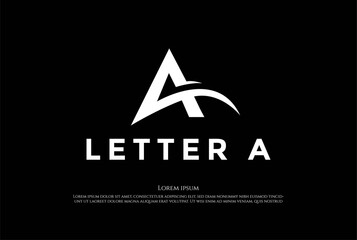 Simple Minimalist Initial Letter A Monogram Logo Design Vector