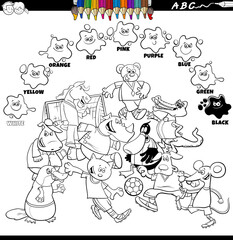 basic colors color book with animals playing football