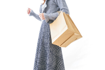 ショッピングをする女性・顔なし