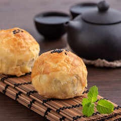 Moon cake yolk pastry for Mid-Autumn Festival holiday.