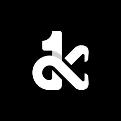 Letter K One Or 1 Logo Design