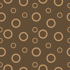 brown circle pattern seamless on dark brown background for fabric or paper and wallpaper decorative graphic design.