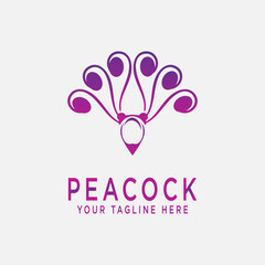 Simple minimalist peacock logo template, Illustration peacock