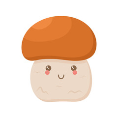 Boletus mushroom character. Vector illustration.