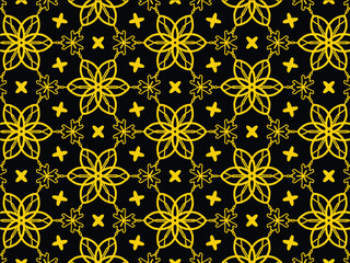 014 yellow flower on black pattern background-01