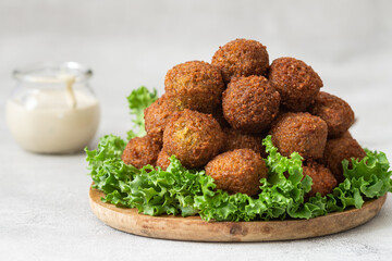 Vegetarian dish - falafel balls from spiced chickpeas