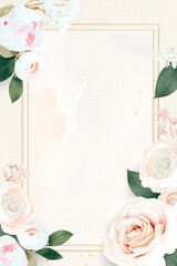 Rectangle rose frame illustration