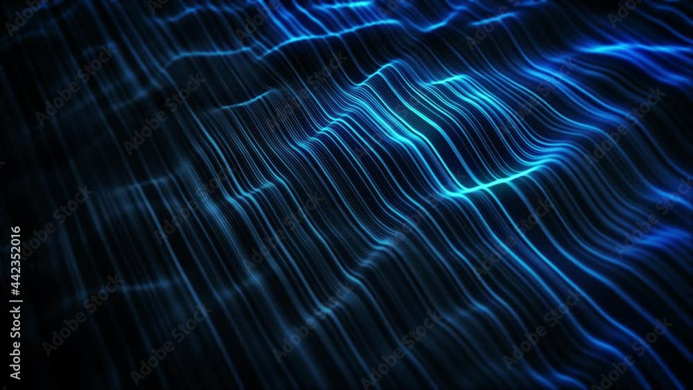 Poster abstract flowing particle lines data concept background loop/ 4k animation of an abstract technology