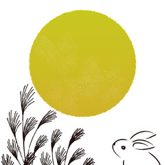 月うさぎすすき　秋のイラスト