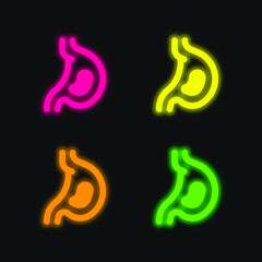 Acid four color glowing neon vector icon