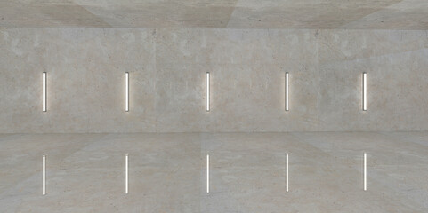 High Glossy Reflective Concrete line lighting simple 3d image 2