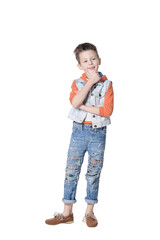 boy  posing  isolated on white background