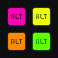 Alt four color glowing neon vector icon