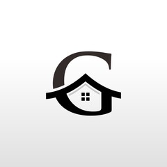 Initial letter G roof real estate logo designs inspiration