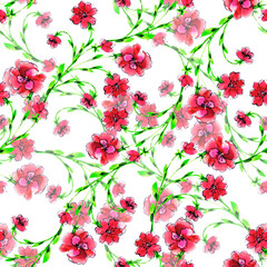 watercolor seamless floral background.