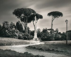 Obelisk in Villa Torlonia Rome Italy