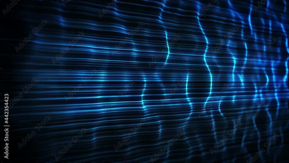 Poster abstract flowing particle lines data concept background loop/ 4k animation of an abstract technology