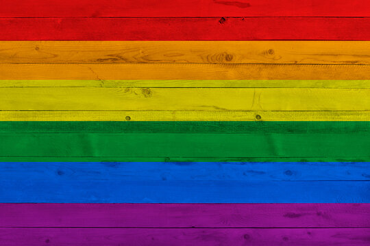 Rainbow Pride Flag Background Grunge Paper Striped Colorful Pattern