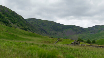 Naklejka premium landscape with mountains and blue sky