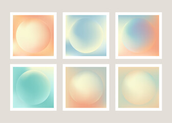 Abstract Holographic Backgrounds In Pastel Color. Digital Paper, Printable Patterns, Pastel Gradient Set. Vector 