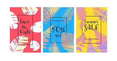 Trendy Summer Tropical Leaves