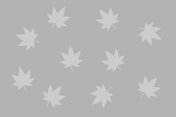 紅葉　モノクロ　ベクターイラスト