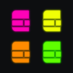 Agenda four color glowing neon vector icon