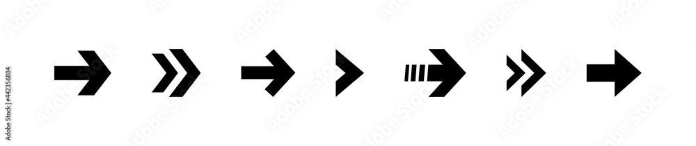 Poster super set different arrows mark. collections arrows pointers. flat style vector illustration