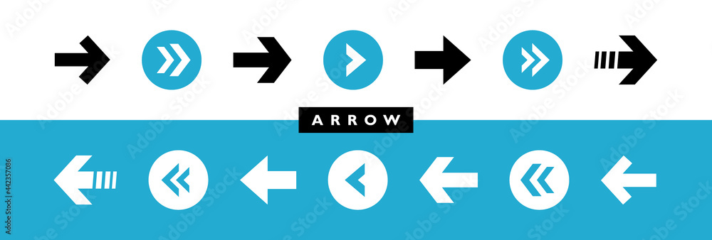 Poster super set different arrows mark. collections arrows pointers. flat style vector illustration